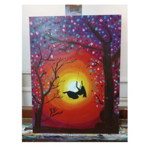 cuadro de Ema, alumna de Taller Manduca, del taller de Arte y dibujo para niños. Maldonado, Uruguay