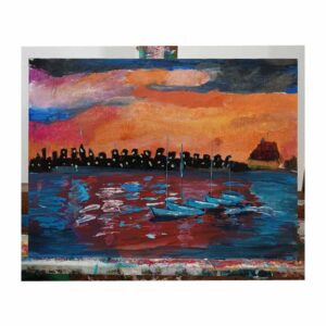 Cuadro pintado por Esperanza, alumna del Taller de Arte y Dibujo para niños, Taller Manduca, Maldonado, Uruguay