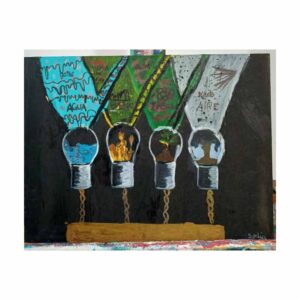 Cuadro de Lia, alumna del taller de arte y dibujo de Taller Manduca, en Maldonado, Uruguay