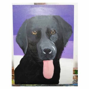 Retrato Perro, realizado por Ema, alumna de la escuela de Dibujo y Pintura en Maldonado, Uruguay. Taller Manduca, arte para todas las edades...